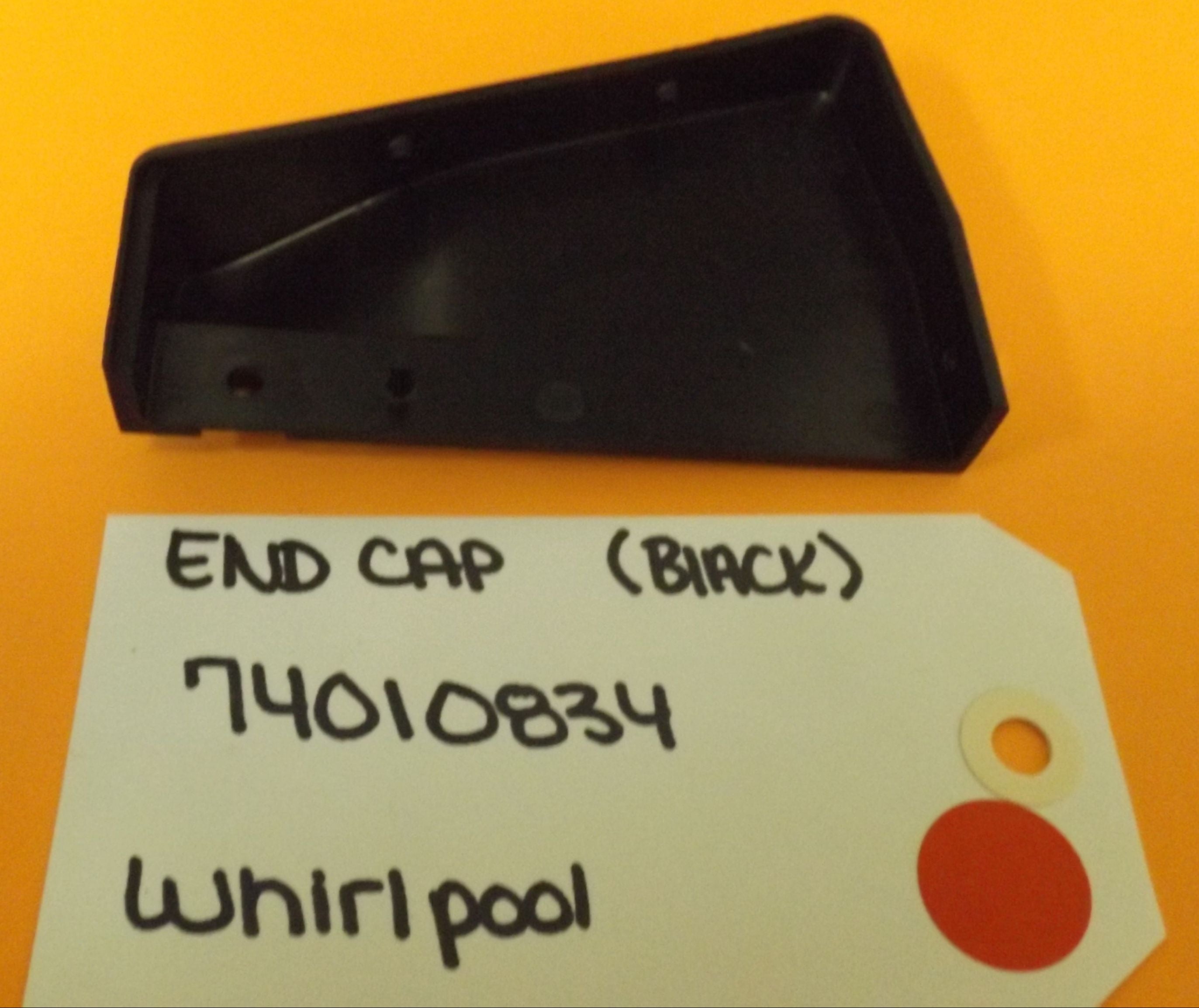 WHIRLPOOL STOVE 74010834 END CAP BLACK (NEW) WHIRLPOOL STOVE 74010834 END CAP BLACK (NEW)